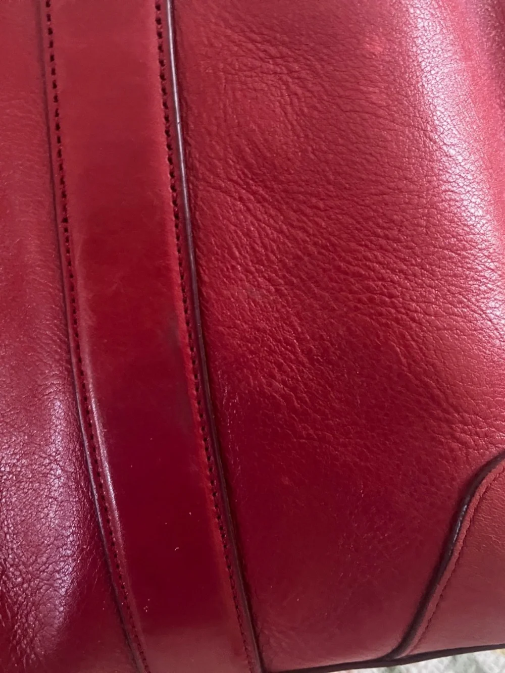 Vintage Red Leather Weekender Coach Bag - Picture 4 of 11